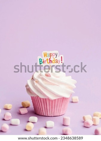 Beautiful birthday cupcake picture for children 