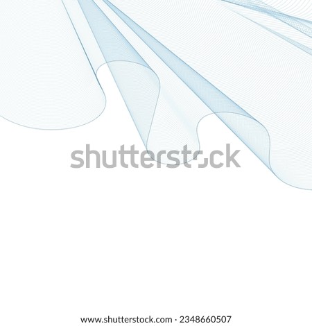 Blue wave pattern. Vector template. Abstract decor element.