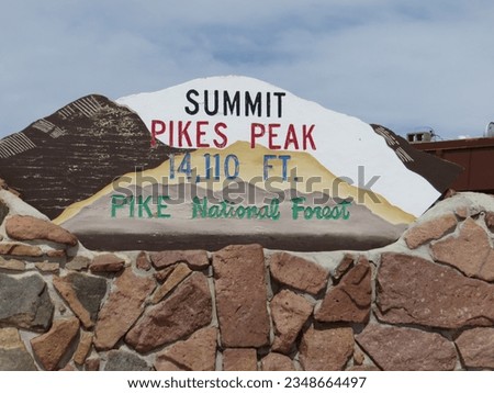 Pike's Peak Summit Marker Sign, Pike National Forest