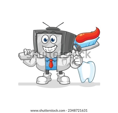 the old tv dentist illustration. character vector