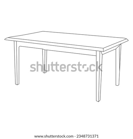 Dark brown wooden table foreground, tabletop front view, brown rustic countertop of wood surface.Kitchen interior with dining table, 