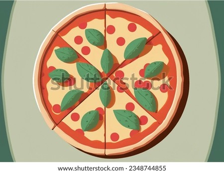 A Colorful Pizza Vector Illustration