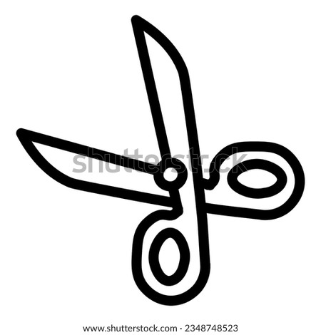 Scissors line icon, stationery concept, office or school tool for cutting paper sign on white background, pair of scissors symbol in outline for mobile web design. Vector graphics.