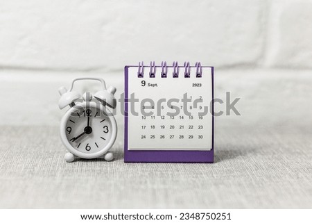 Calendar for September 2023. Desktop calendar for planning, assigning, organizing and managing each date Royalty-Free Stock Photo #2348750251