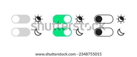 Day night mode switching icons. Car interface icons. Vector scalable graphics Royalty-Free Stock Photo #2348755015