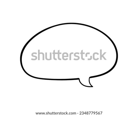 Thinking bubble clip art. White background and black line. Cartoon design. EPS 10 vector illustration