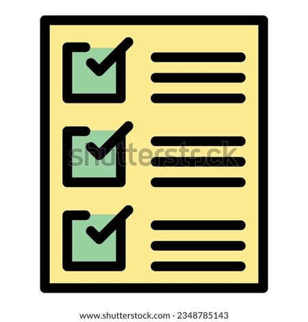 To do list paper icon outline vector. Vote online. Mobile digital color flat