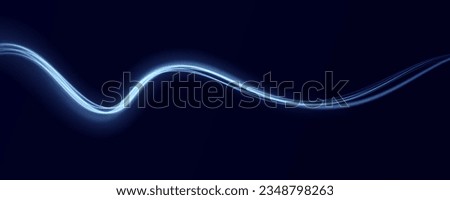Luminous blue lines png of speed. Light glowing effect png. Abstract motion lines. Light trail wave, fire path trace line, car lights, optic fiber and incandescence curve twirl Royalty-Free Stock Photo #2348798263