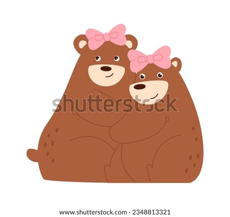 Bear Couple Animals Vector Illustration