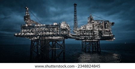 Oil and gas platforms north sea Royalty-Free Stock Photo #2348824845