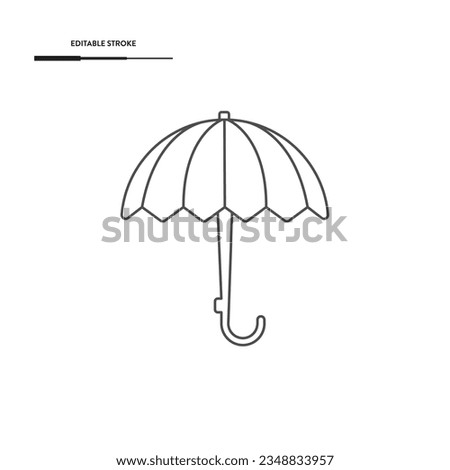 Umbrella Line Icon Vector Design. 