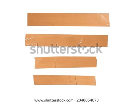 4 brown tape attached to a sheet of paper Royalty-Free Stock Photo #2348854073