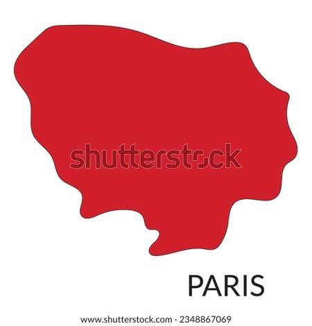 Paris map, Paris city map, Capital city of France in red