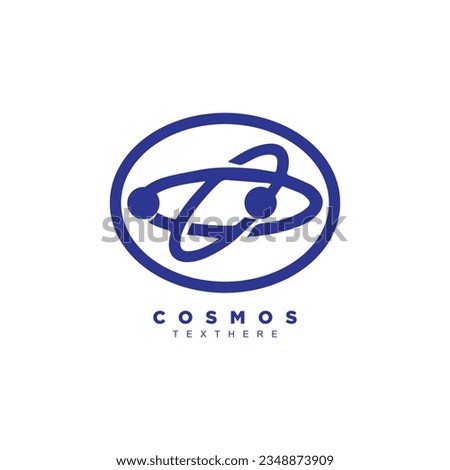 Abstract science or planetary logo design badge for your brand or business