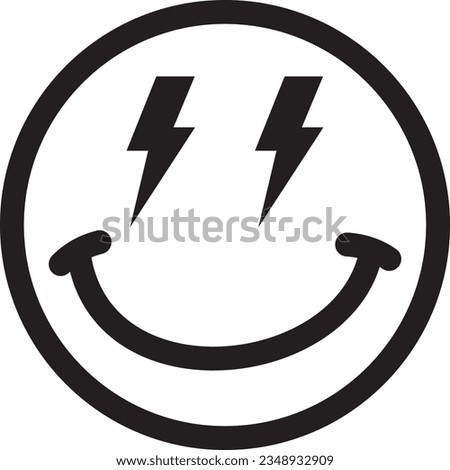smiley face with zeus eyes for tshirt  Royalty-Free Stock Photo #2348932909