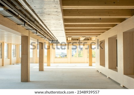 Mass timber building in Europe Royalty-Free Stock Photo #2348939557