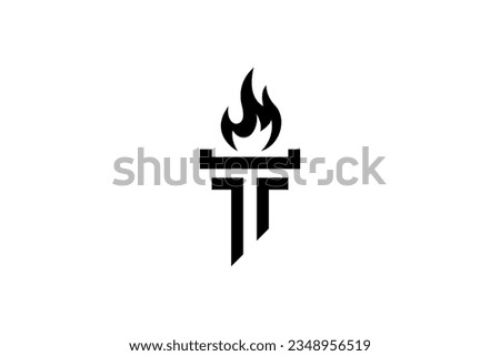 Torch abstract logo in minimalist style Royalty-Free Stock Photo #2348956519