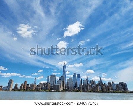 new york downtown. manhattan skyline. new york city. skyscraper cityscape of nyc. ny urban city architecture. midtown manhattan. metropolitan city. metropolis cityscape