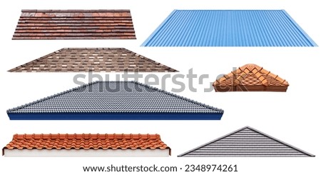 Collection set mockup roof isolated on white background with clipping path Royalty-Free Stock Photo #2348974261