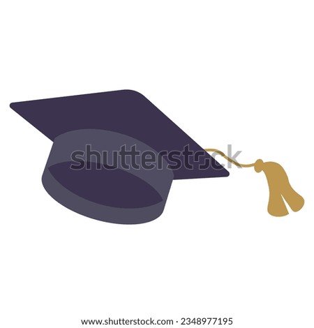 Simple graduation cap. Academic cap. University education hat illustration. Graduation concept symbol icon. Vector Illustration Royalty-Free Stock Photo #2348977195
