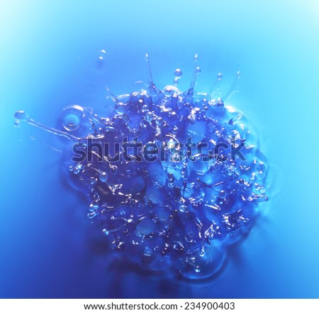 Splashes of fresh water close up. beautiful abstract blue background. Can be applied as a texture. 
