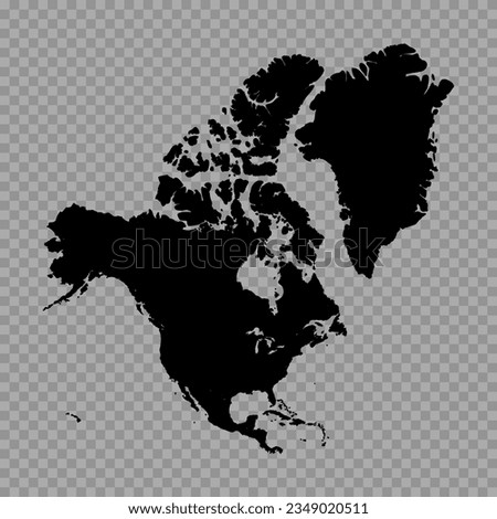 Transparent Background North America Simple map, can be used for business designs, presentation designs or any suitable designs.