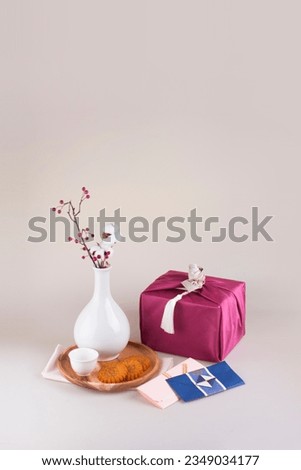 Traditional holiday gift props concept photo
 Royalty-Free Stock Photo #2349034177