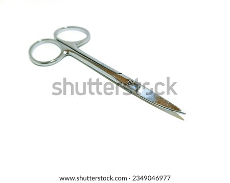 
Small scissors with notch on the tip very sharp retro professional tailor, isolated on white background