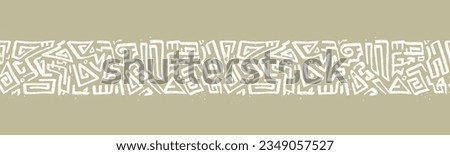 Hand drawn abstract seamless pattern, ethnic background, simple style - great for textiles, banners, wallpapers, wrapping - vector design  Royalty-Free Stock Photo #2349057527