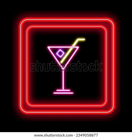 neon juice glass with pink and blue colors 