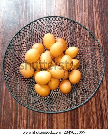 Picture of a basket filled with chicken eggs as an ingredient.