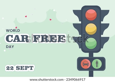 Flat Vector Illustration of World Car Free Day. Concept Design for Banner, Poster, Flyer, or Background