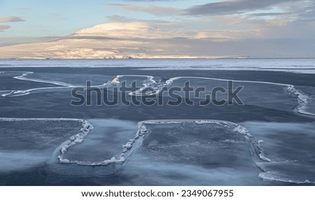 Giant ice, etch a sketch, before Mount, Erebus; Ross Sea, Antarctica Bay