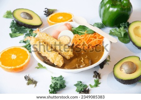 Asian Food in display for the photo shoot in Tokyo, Japan. Nowadays in 2023, people rely on the food delivery service due to the COVID-19 in 2020,
