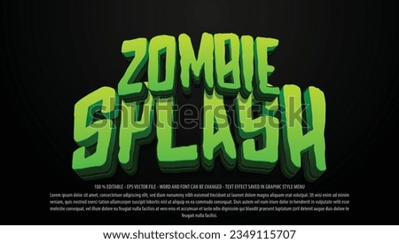 Zombie 3d style editable text effect, halloween theme text effect