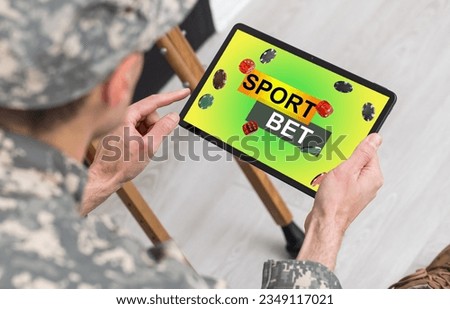 Sports betting website on tablet