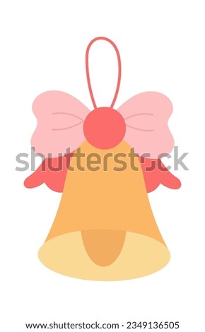 Bell With Bow Vector Illustration