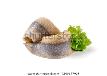 Salted herring, isolated on white background Royalty-Free Stock Photo #2349137925