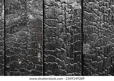 Burnt wooden board texture. Sho-Sugi Ban Yakisugi is a traditional Japanese method of wood preservation