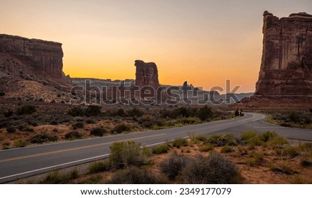 sunset drive in arches national park