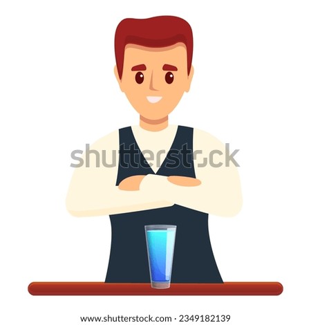Bartender cocktail icon. Cartoon of bartender cocktail icon for web design isolated on white background