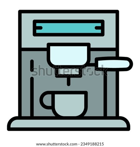 Digital coffee machine icon. Outline digital coffee machine icon for web design isolated on white background