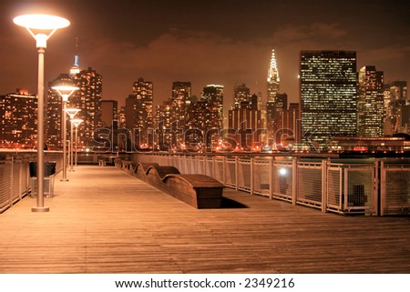 Manhattan skyline at Night Lights
