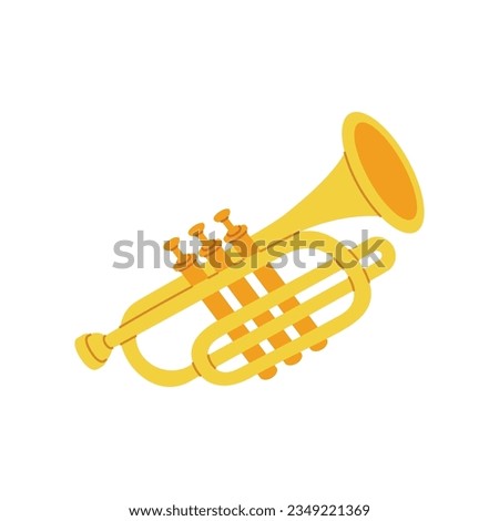 Tuba, trumpet. Musical instruments silhouette. Vector illustration. Royalty-Free Stock Photo #2349221369