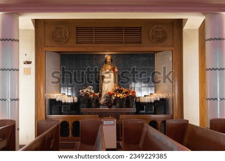 Offering box area at a Catholic Church in East Los Angeles
