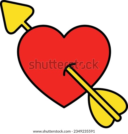vector illustration of an arrowed heart