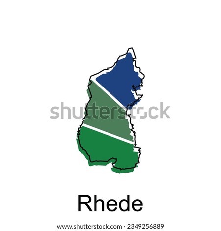 Map of Rhede modern geometric with outline vector design, vector template colorful graphic illustration