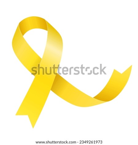 Childhood cancer awareness month in September. Yellow ribbon. Vector flat illustration.