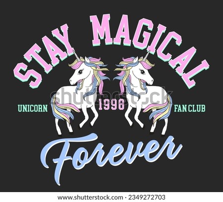 cute unicorn graphic with slogan