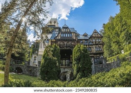 The Pelișor Castle in Sinaia, Transylvania, Romania. Was built in 1899–1902 by order of King Carol I, as the residence for his nephew and heir, the future King Ferdinand and his consort Queen Marie.
